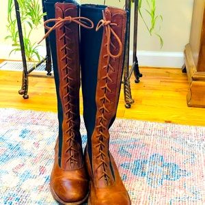 Vintage tall lace up boots